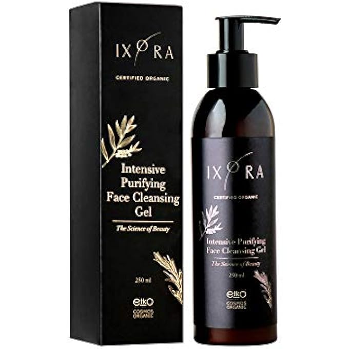 IXORA INTENSIVE PURIFYING FACE CLEANSING GEL CLEANSER FOR OILY SKIN : MINIMIZES THE APPEARANCE OF OPEN PORES, PREVENT PIMPLES - SUITABLE FOR SENSITIVE SKIN CERTIFIED ORGANIC - Image 1